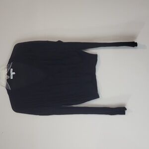 EXPRESS x OLIVIA CULPO Collab Black V-neck Ribbed Lightweight Sweater